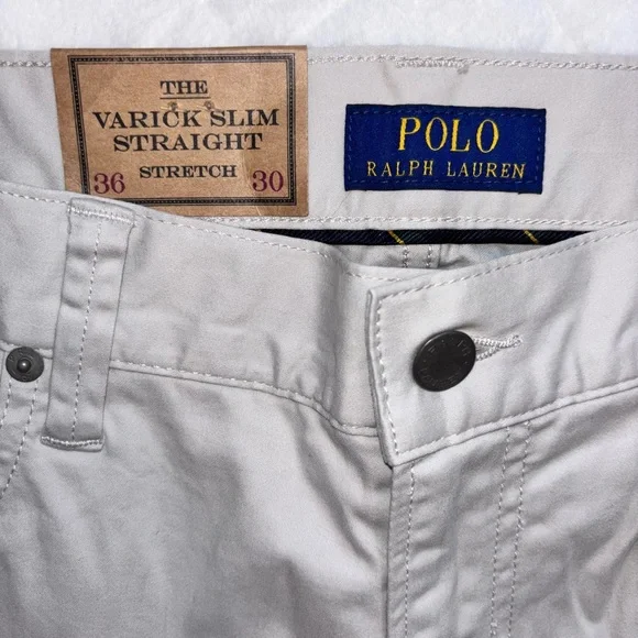 Polo Ralph Lauren Surplus Khaki Varick Slim Fit Sateen Stretch Pants 36W NWT - Picture 8 of 9